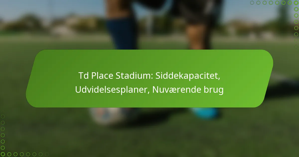 Td Place Stadium: Siddekapacitet, Udvidelsesplaner, Nuværende brug