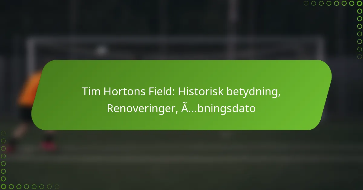 Tim Hortons Field: Historisk betydning, Renoveringer, Åbningsdato