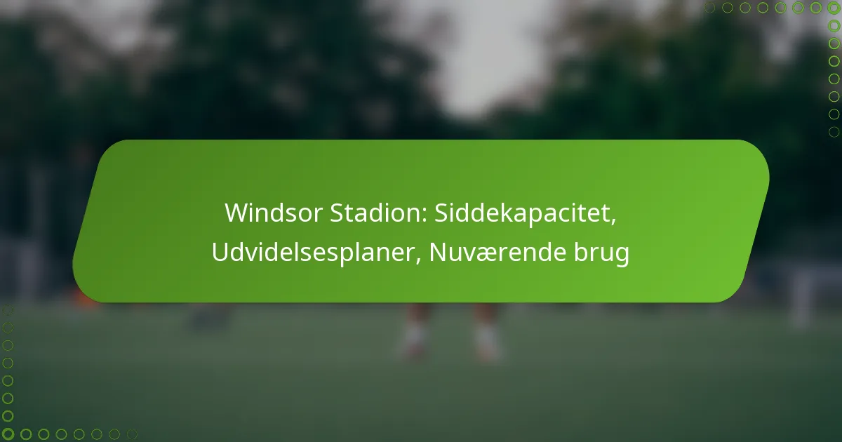 Windsor Stadion: Siddekapacitet, Udvidelsesplaner, Nuværende brug