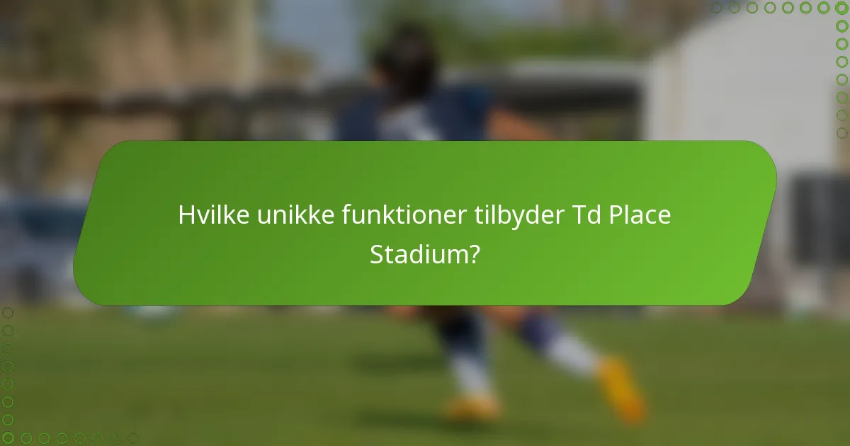 Hvilke unikke funktioner tilbyder Td Place Stadium?