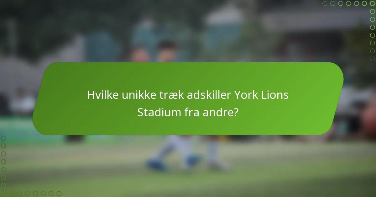 Hvilke unikke træk adskiller York Lions Stadium fra andre?