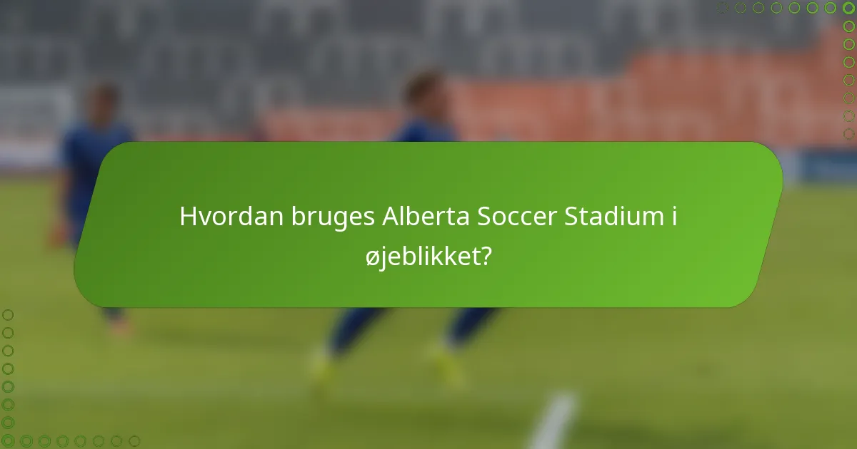 Hvordan bruges Alberta Soccer Stadium i øjeblikket?