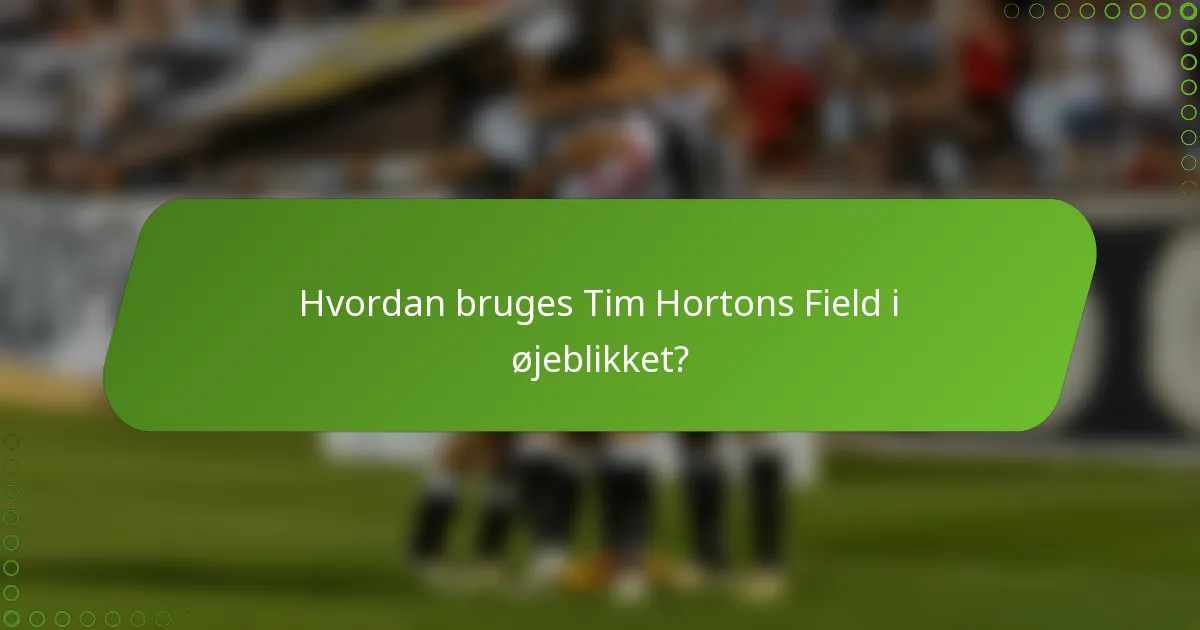 Hvordan bruges Tim Hortons Field i øjeblikket?